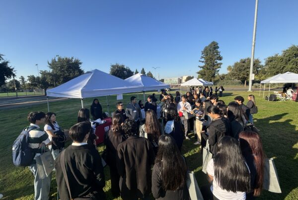 Pre-Health Fair events talking with a rep